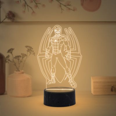 3D illusion Avengers Spiderman night lamp with Warm White Light Birthday Gift for Marvel Fans Gift for Avengers Lovers Kids Room Decor